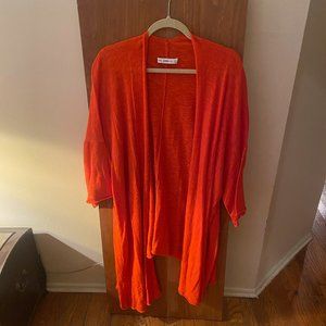 Zara Knit Long Flowing Sweater Orange Medium